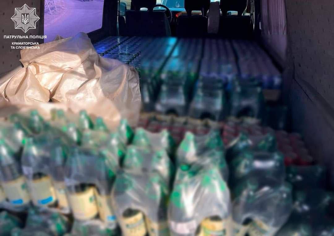 In Kramatorsk patrol officers found 1461 liters of alcohol prohibited for sale