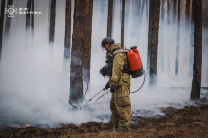 Вже п'яту добу триває ліквідація лісової пожежі на території НПП «Святі гори»