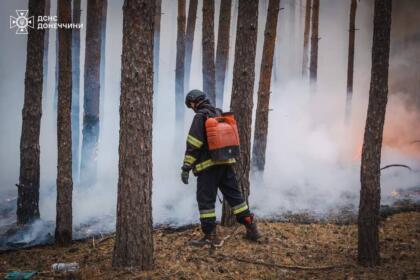 Вже п'яту добу триває ліквідація лісової пожежі на території НПП «Святі гори»